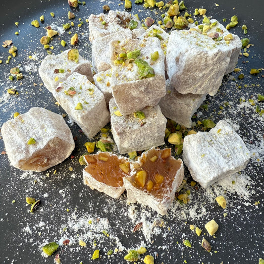 Handmade Cube Turkish Delight with Double Pistachios